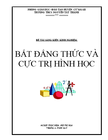 Sáng kiến kinh nghiệm Bất đẳng thức và cực trị hình học