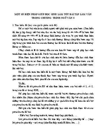 SKKN Một số biện pháp giúp học sinh làm tốt bài tập làm văn trong chương trình Ngữ văn 8