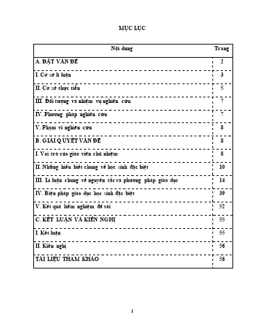 SKKN Nâng cao vai trò của giáo viên chủ nhiệm ở trường THCS Thượng Thanh thông qua việc giáo dục học sinh đặc biệt